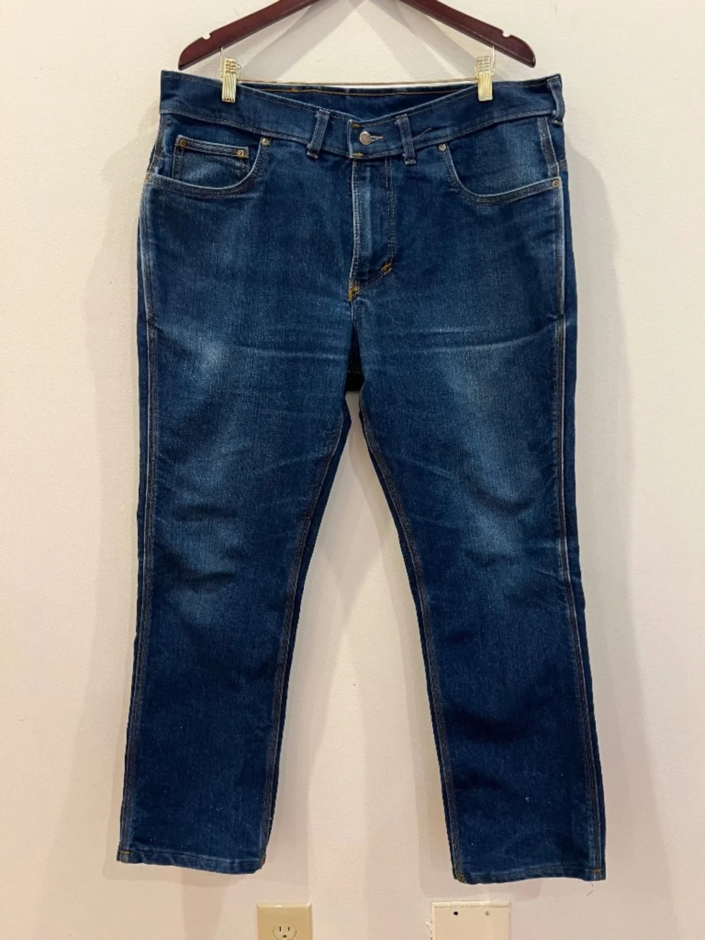 Origin Maine Jeans Mens 38 Blue Legit Fit Dark Wash Made in USA Denim